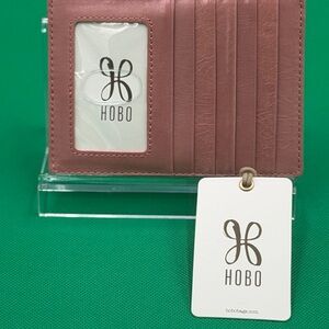 HOBO Euro Slide Leather Card Case Rose Pink New